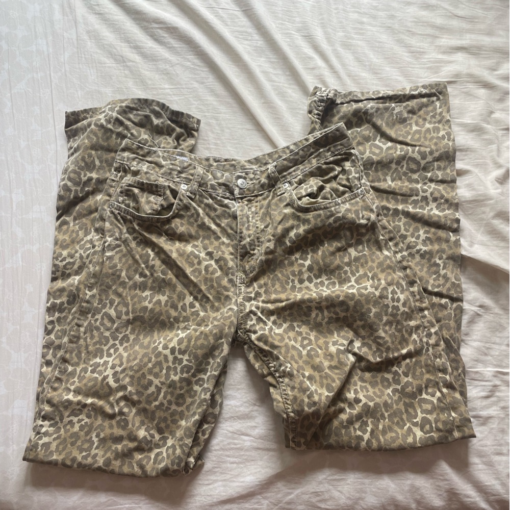 Zara Leopard Print Jeans